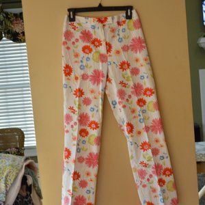 Harold's white floral print pants - size 4